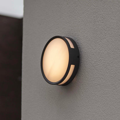 Applique murale d'extérieur sur secteur ROLA aluminium noir LED blanc chaud H4,8cm