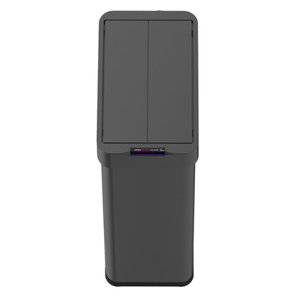 Poubelle de cuisine automatique 90L SILVERLAKE BLACK en acier Inox avec cerclage Ouverture papillon grande capacité