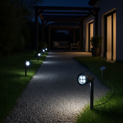 Solarstrahler 2 in 1 zum Kleben oder Befestigen dimmbarer weißer LED SPIKY AWAY B34 H42cm