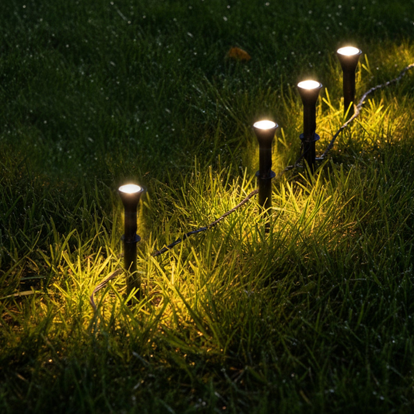 10 spots lumineux solaires STICKY PICK 6m à piquer balisage allée LED blanc chaud