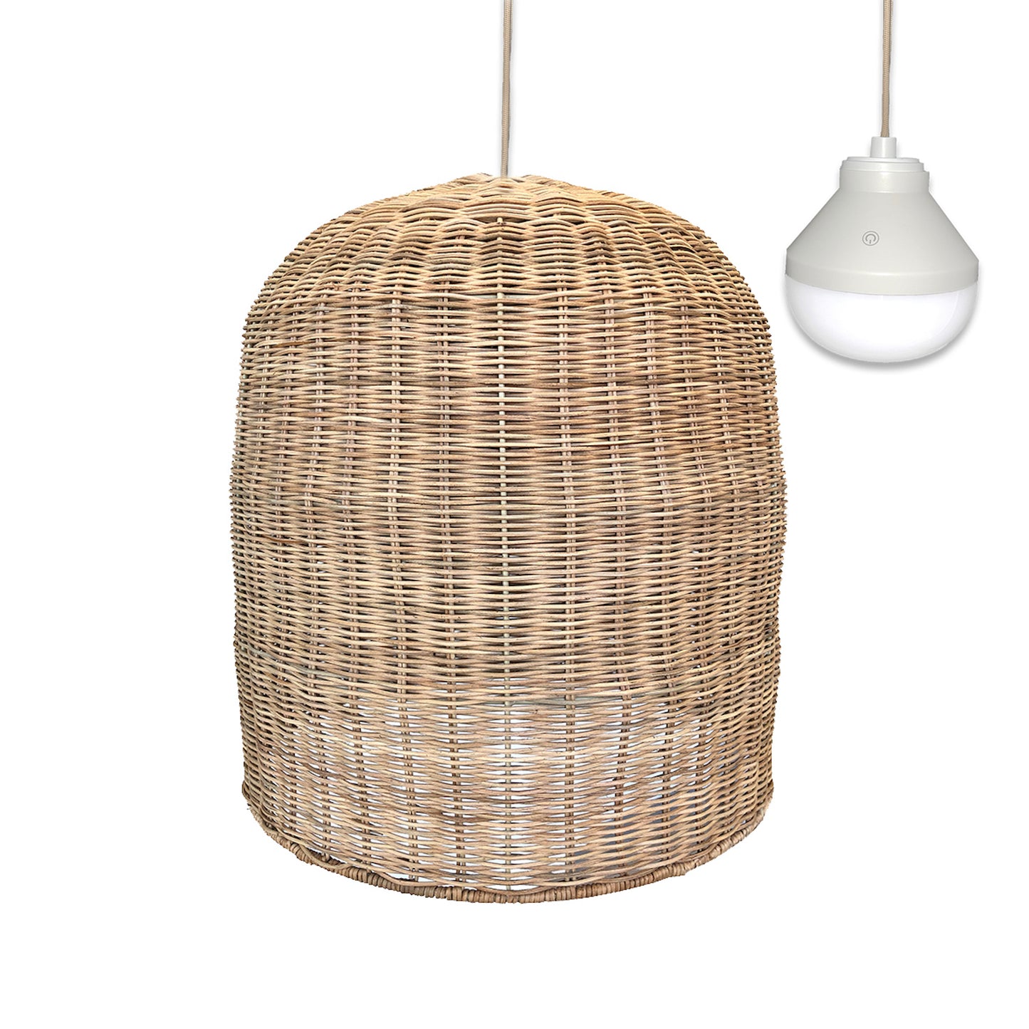 GIACOMO NOMAD Pendelleuchte im böhmischen Stil aus natürlichem Rattan mit nomadischer LED-Lampe