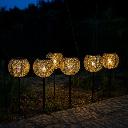 Lot de 6 balises solaires style oriental à planter LED blanc chaud AGADIR H45cm
