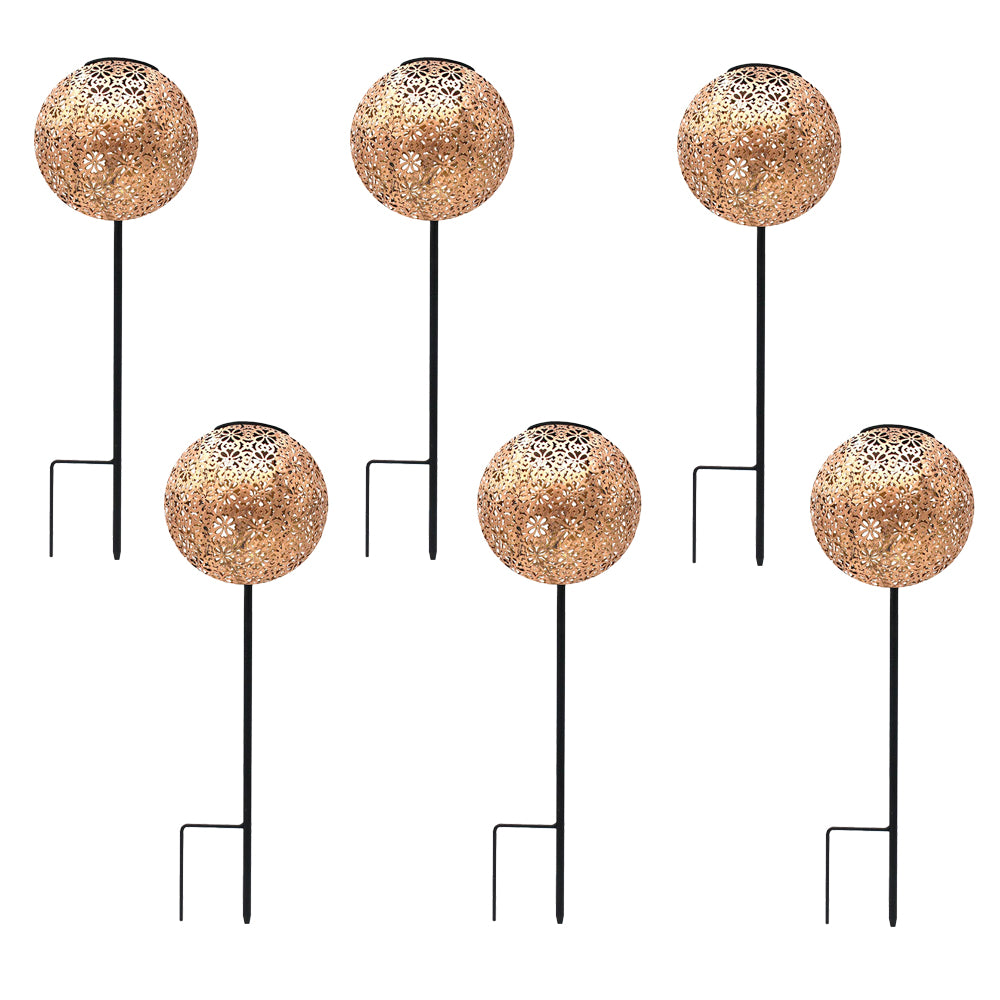 Lot de 6 balises solaires style oriental à planter LED blanc chaud AGADIR H45cm