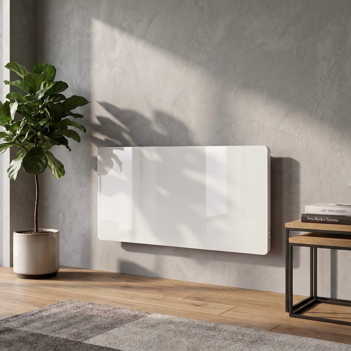 Radiateur électrique à inertie sèche bloc CERAMIQUE + facade VERRE écran LCD 2000W GLASS Norme NF