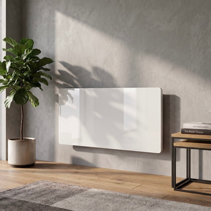 Radiateur électrique à inertie sèche bloc CERAMIQUE + facade VERRE écran LCD 2000W GLASS Norme NF