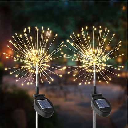 Set of 2 decorative solar beacons to plant LED 2x FIREWORKS SPIKE H97cm