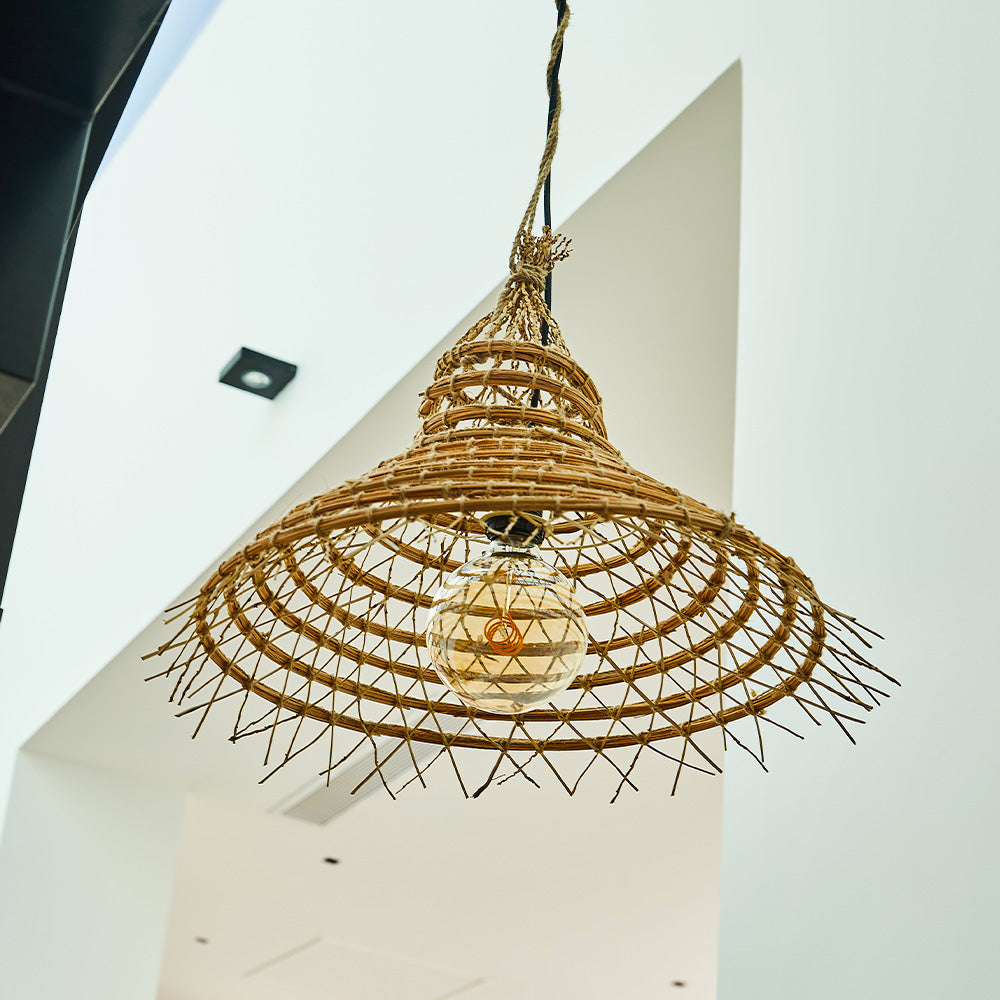GAIA Lampenschirm aus böhmischer natürlicher Dattelpalmenfaser für elektrische Fassung E27 60 cm Durchmesser