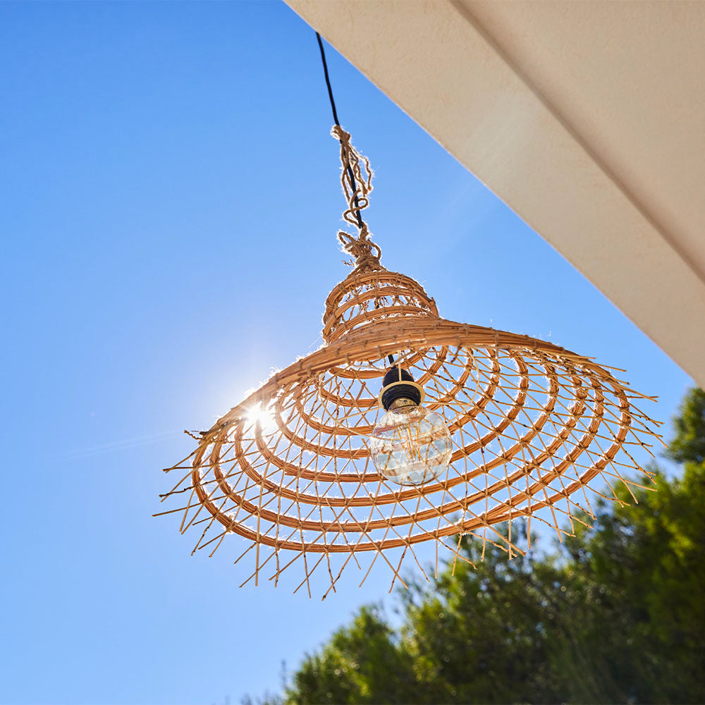GAIA lampshade in bohemian natural date palm fiber for electric mount E27 60 cm diameter