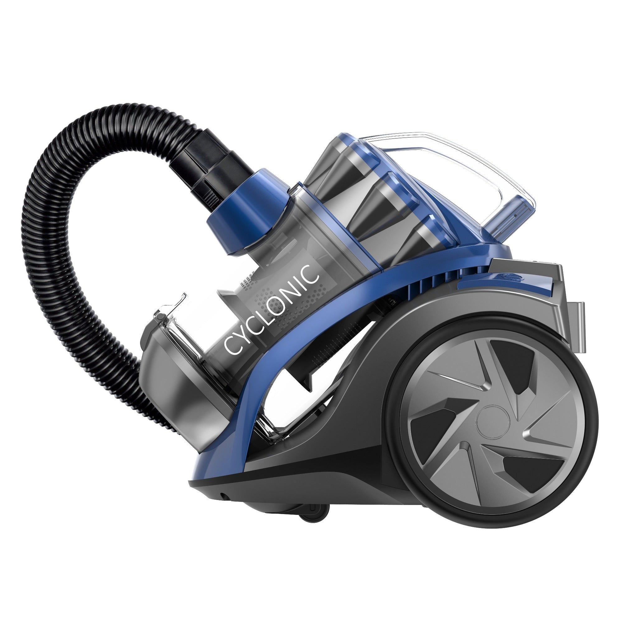 Powerful multi cyclonic canister bagless vacuum cleaner high efficiency filtration for hard floors and carpets HEPA filter 800 W 2L BLUE HUNTER