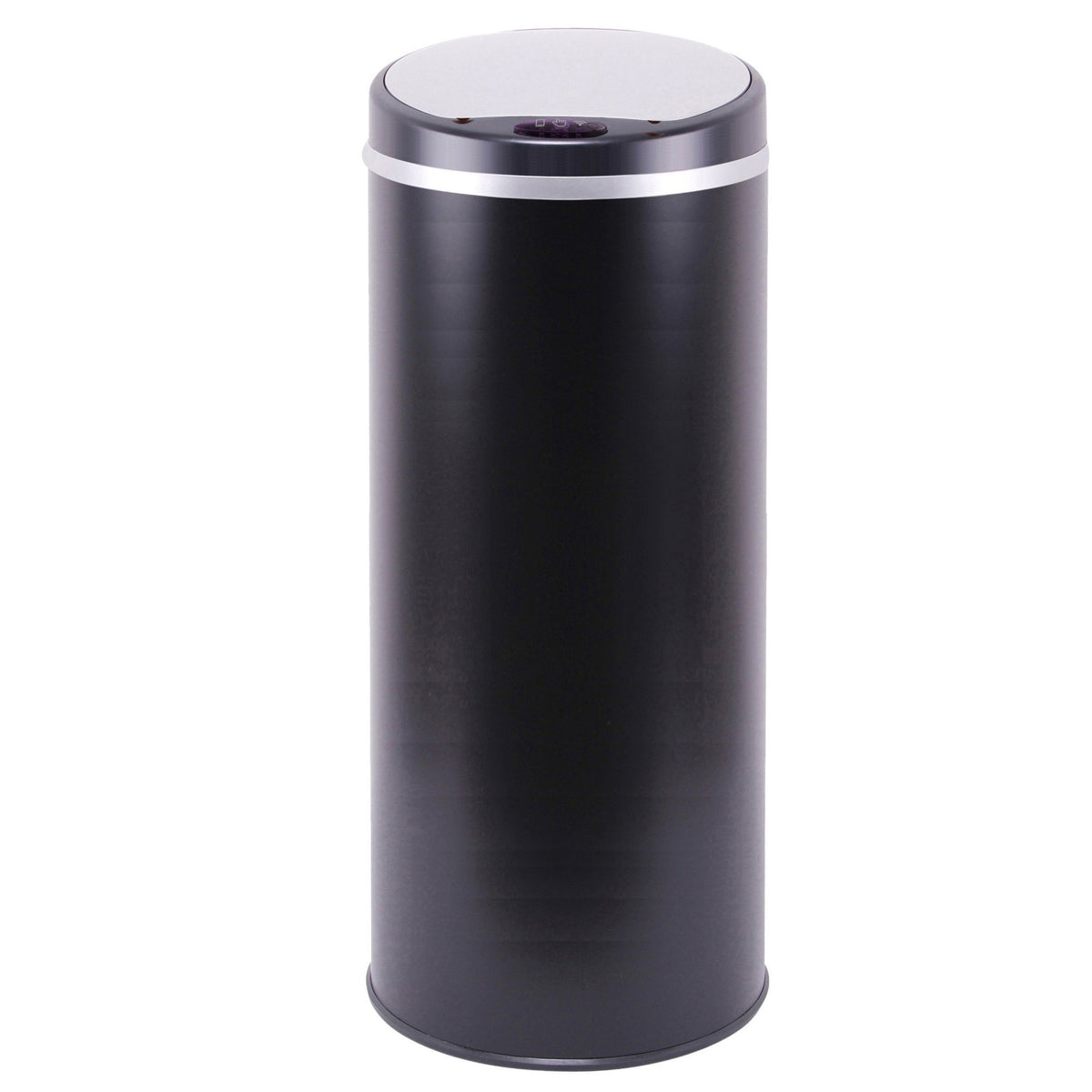 Poubelle De Cuisine Automatique 42L SOHO Noir Mat Inox - Capteur Sensoriel Avec Cerclage - Design Moderne