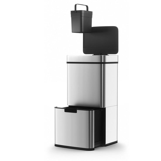 Poubelle De Cuisine Automatique Tri Sélectif Double Compartiment 75l N Inox B082xn426x 7