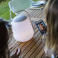 Lampe enceinte bluetooth sans fil poignée cuivre LED blanc/multicolore dimmable BOB STATION H33cm avec télécommande