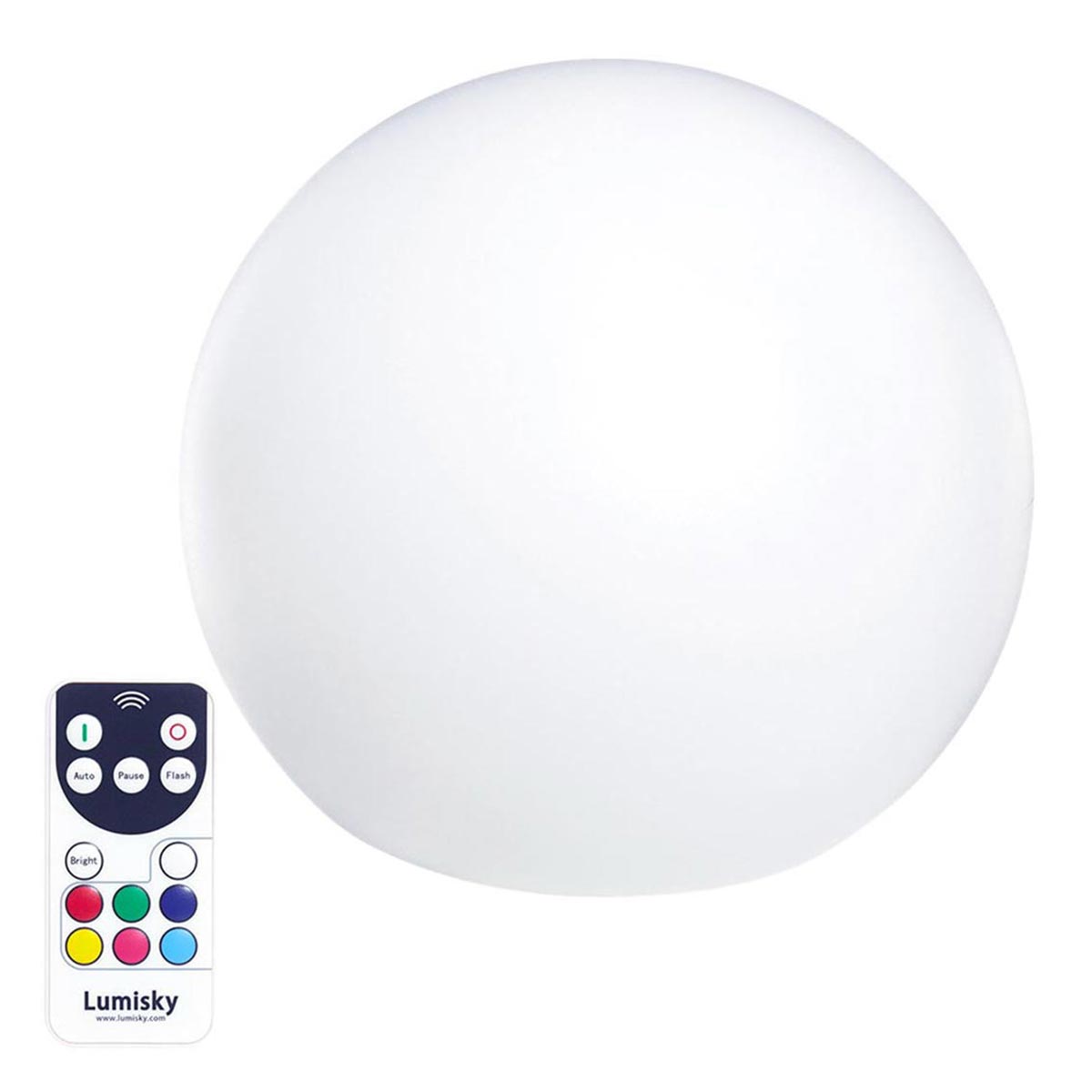 Boule lumineuse sans fil flottante LED multicolore dimmable BOBBY ∅40cm avec télécommande et socle à induction - REDDECO.com
