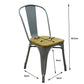 Lot de 4 chaises GASTON en métal gris style industriel avec assise en bois massif clair - REDDECO.com