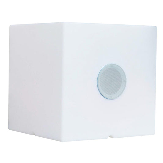 Cube lumineux enceinte bluetooth sans fil LED blanc/multicolore dimmable CARRY PLAY 40cm avec télécommande - REDDECO.com