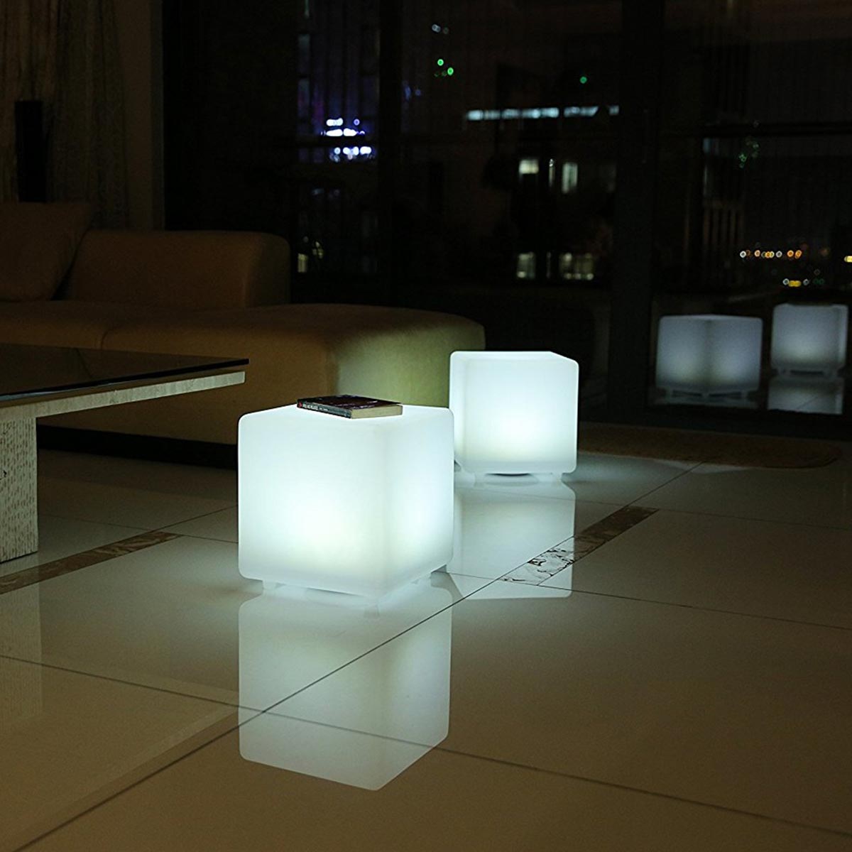 Cube led lumiere blanche - Lux et Déco, Centre de table lumineux