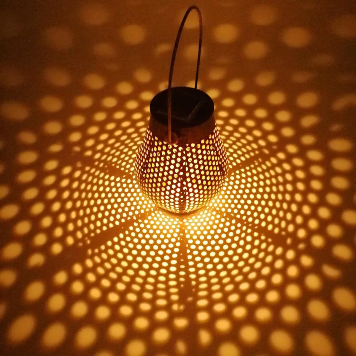 Lanterne solaire décorative vintage effet ombre jeux de lumière DOTY H17cm