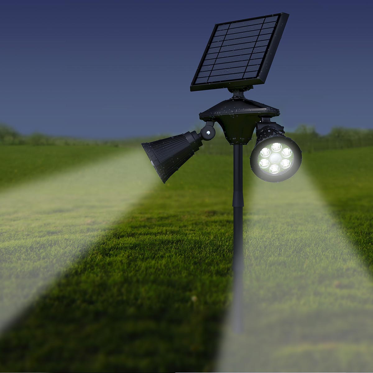 Projecteur LED 1500 lumens à charge solaire, avec détecteur de