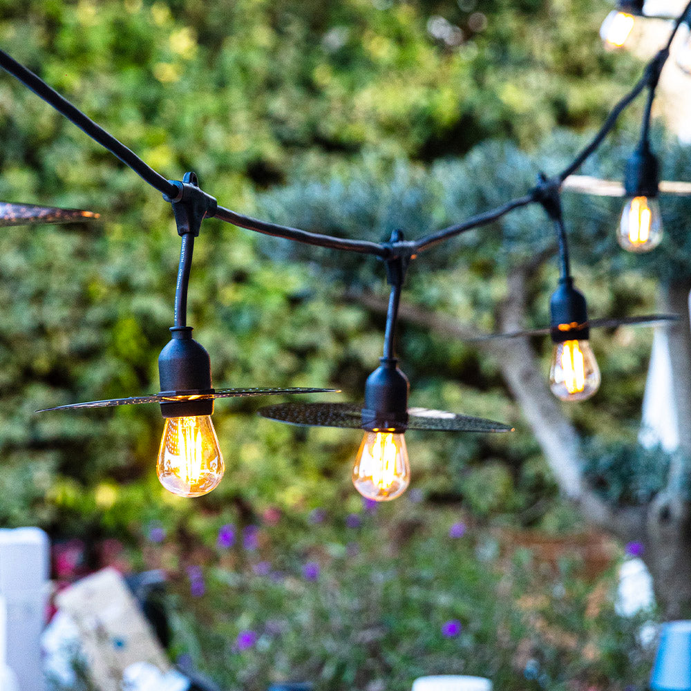Guirlande lumineuse extérieur avec abat-jour en métal 10 ampoules à fi –