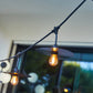 Außenleuchtengirlande mit Metalllochschirm 10 Vintage Filamentbirnen E27 Fassung warmweiß LED PLANET LIGHT 6m