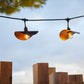 Guirlande lumineuse extérieur avec abat-jour en acier doré effet cage 10 ampoules LED E27 HAT LIGHT 6m