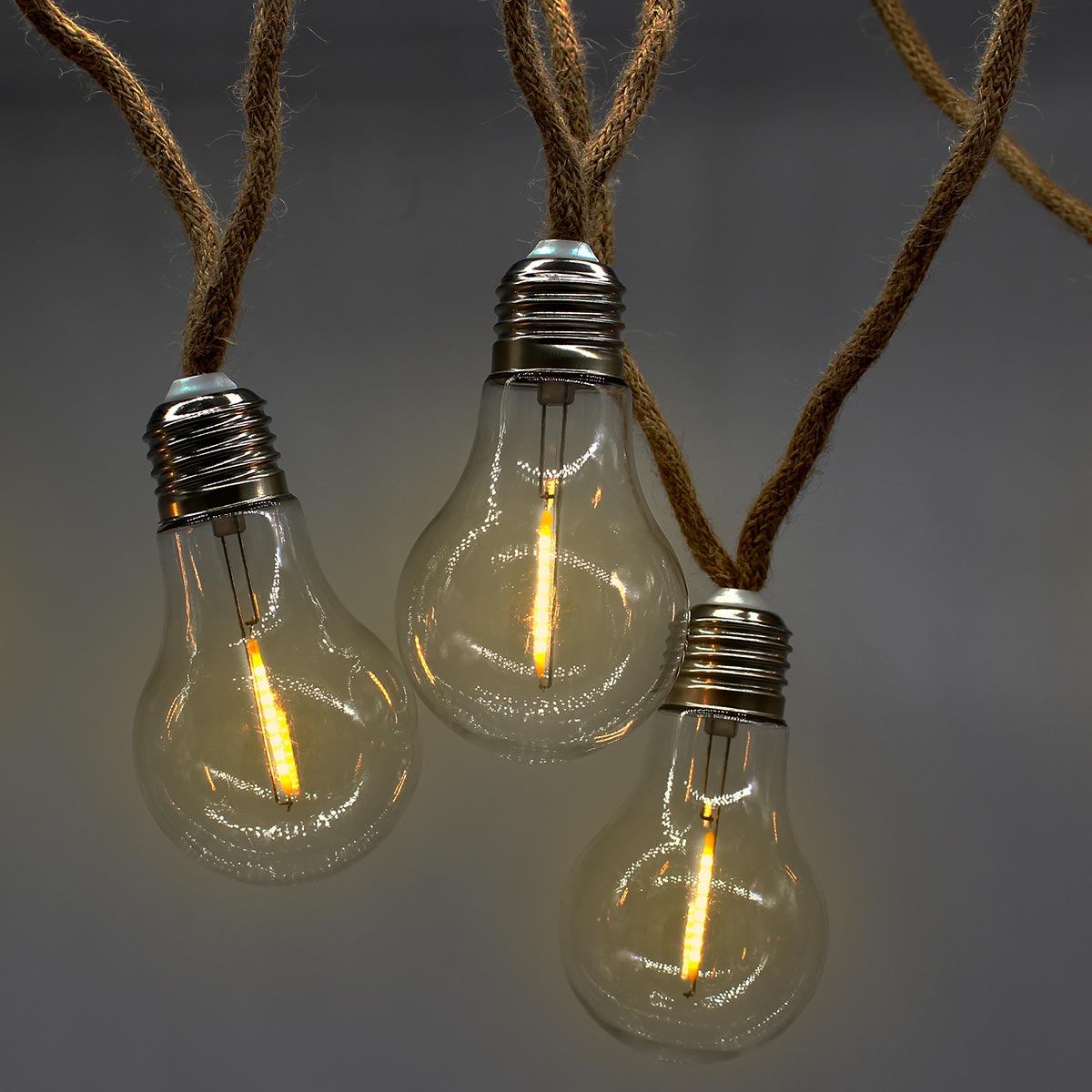 Guirlande lumineuse 10 LED ampoules et corde L190