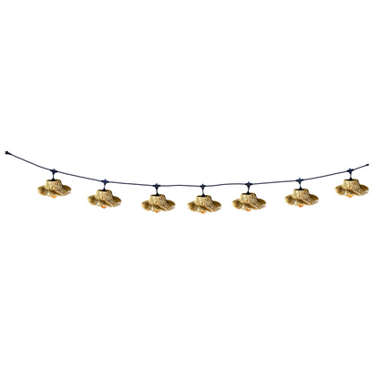 Guirlande lumineuse extérieure raccordable 43.8m avec 70 ampoules LED filament E27 blanc chaud TAHITI LIGHT Abat-jour en paille bohème