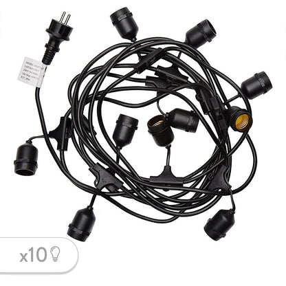 Außenleuchtengirlande 10 E27 Fassungen MAFY 6m