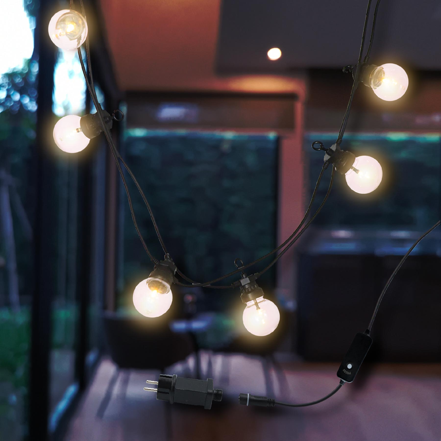 Guirlande lumineuse 20 ampoules transparentes LED blanc chaud PARTY CL –