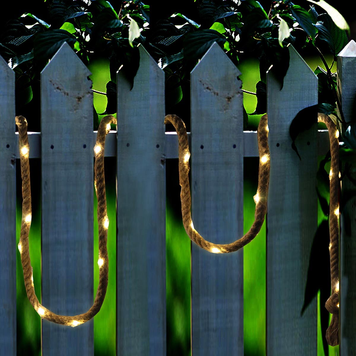 Guirlande lumineuse corde solaire 60 LED blanc chaud ROPPY 4.50m - REDDECO.com