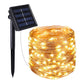 Guirlande lumineuse solaire en cuivre 200 micro LED blanc chaud SKINNY SOLAR 21.50m 8 modes - REDDECO.com