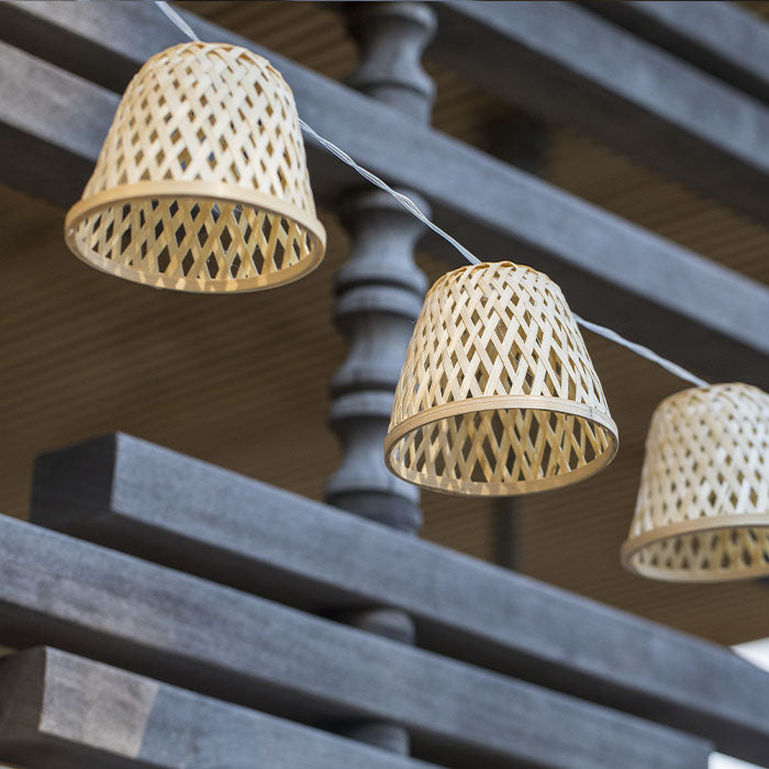 Guirlande lumineuse décorative extérieure 15 décos bambou LED
