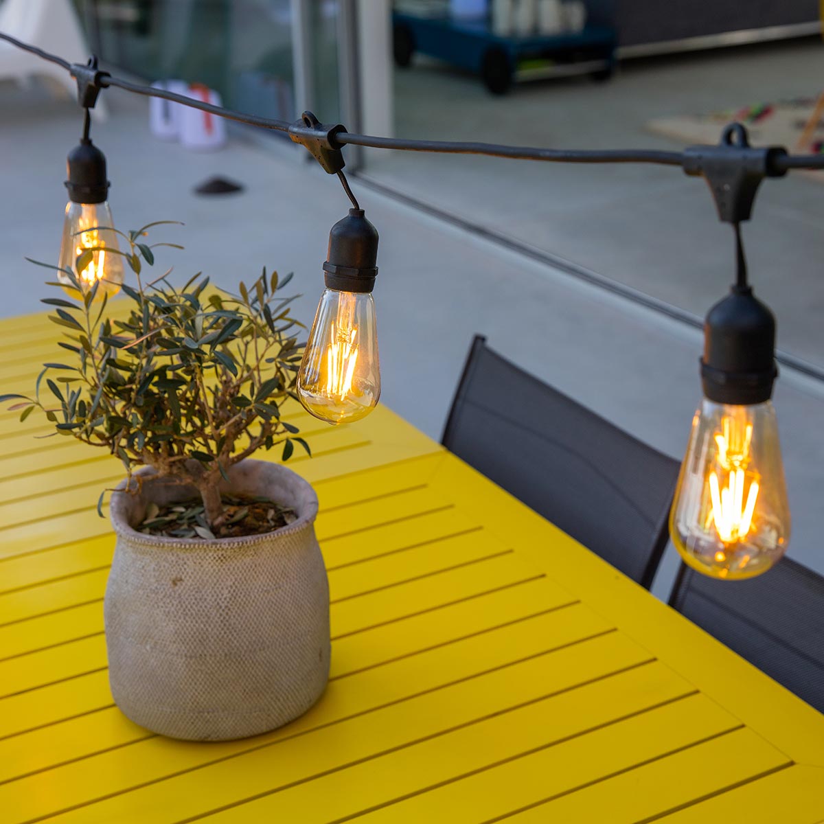 Guirlande lumineuse raccordable d'extérieur 10 ampoules à filament douille E27 LED blanc chaud MAFY LIGHT CONNECTABLE 6m