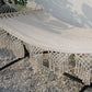 Bohemian style hand-woven hammock PORQUEROLLES 100x200cm ecru