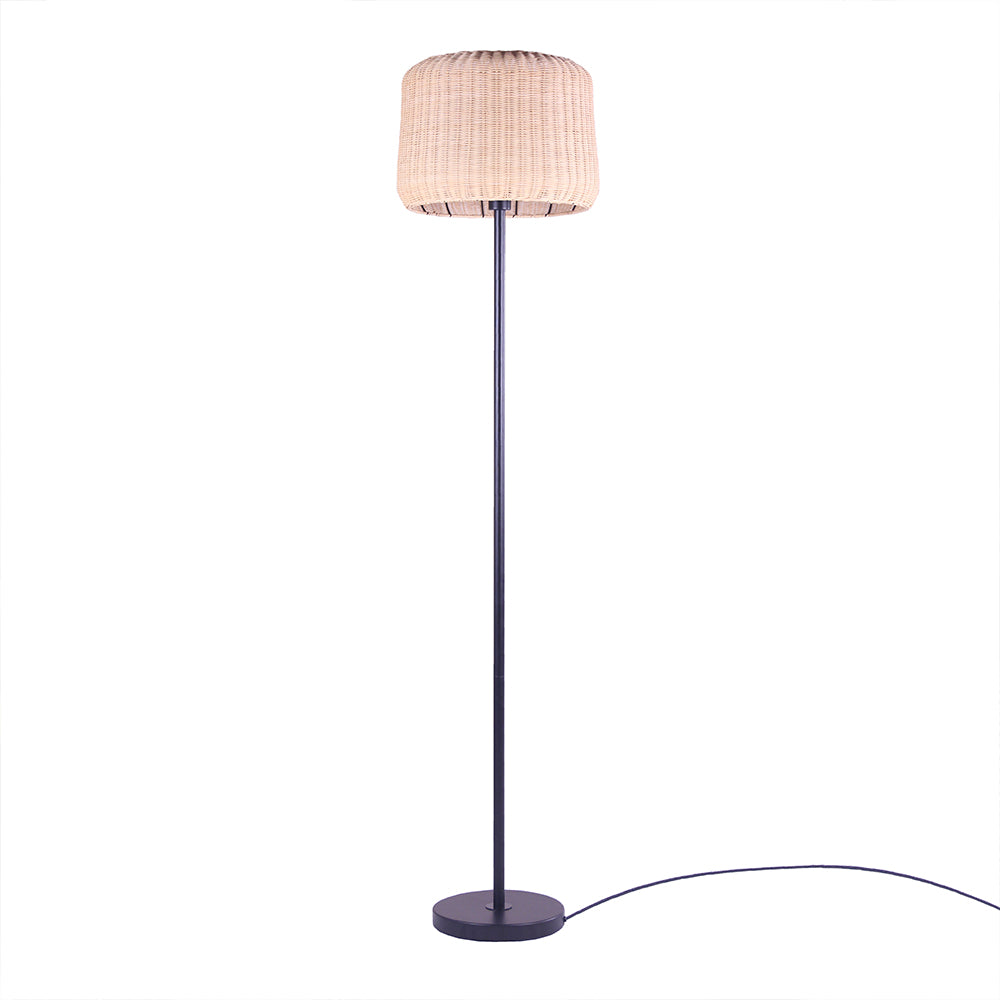 DIEGO floor lamp in natural rattan and metal with E27 socket H166 cm