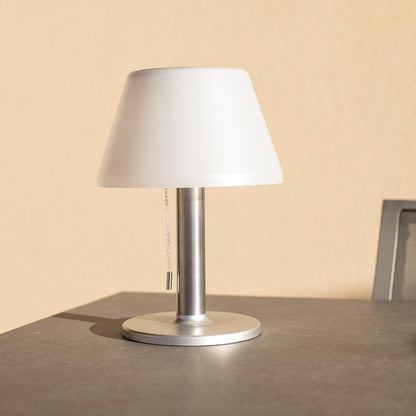 Lampe de table solaire pied en aluminium LED blanc dimmable LENNY H28cm avec interrupteur - REDDECO.com