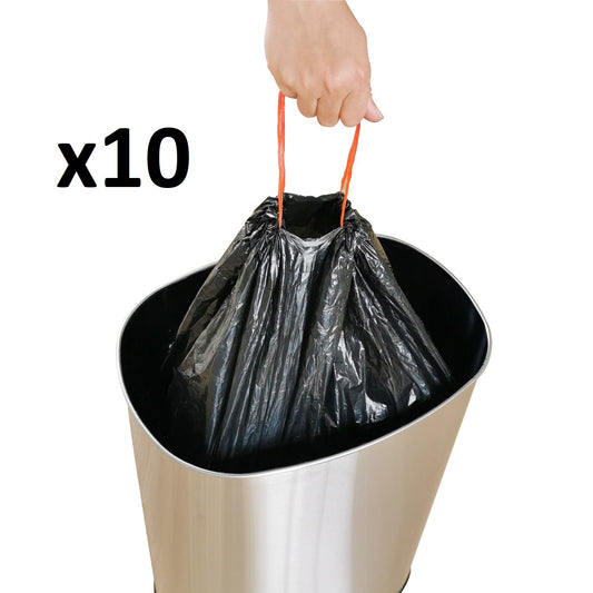 Lot de 10 sacs poubelles 60L avec lien coulissant Ultra résistants - REDDECO.com