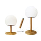 Table lamp cordless extendable bamboo foot LED warm white/white LUNY H28cm