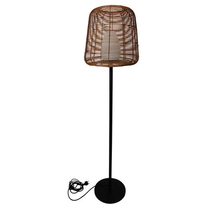 Lampadaire filaire design poly rotin pour extérieur LED blanc TALL BOHEME H150cm culot E27