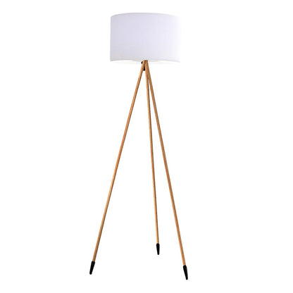 Lampadaire trépied sans fil design scandinave couleur bois extérieur LED blanc chaud/blanc dimmable TAMBOURY WOOD H155cm - REDDECO.com