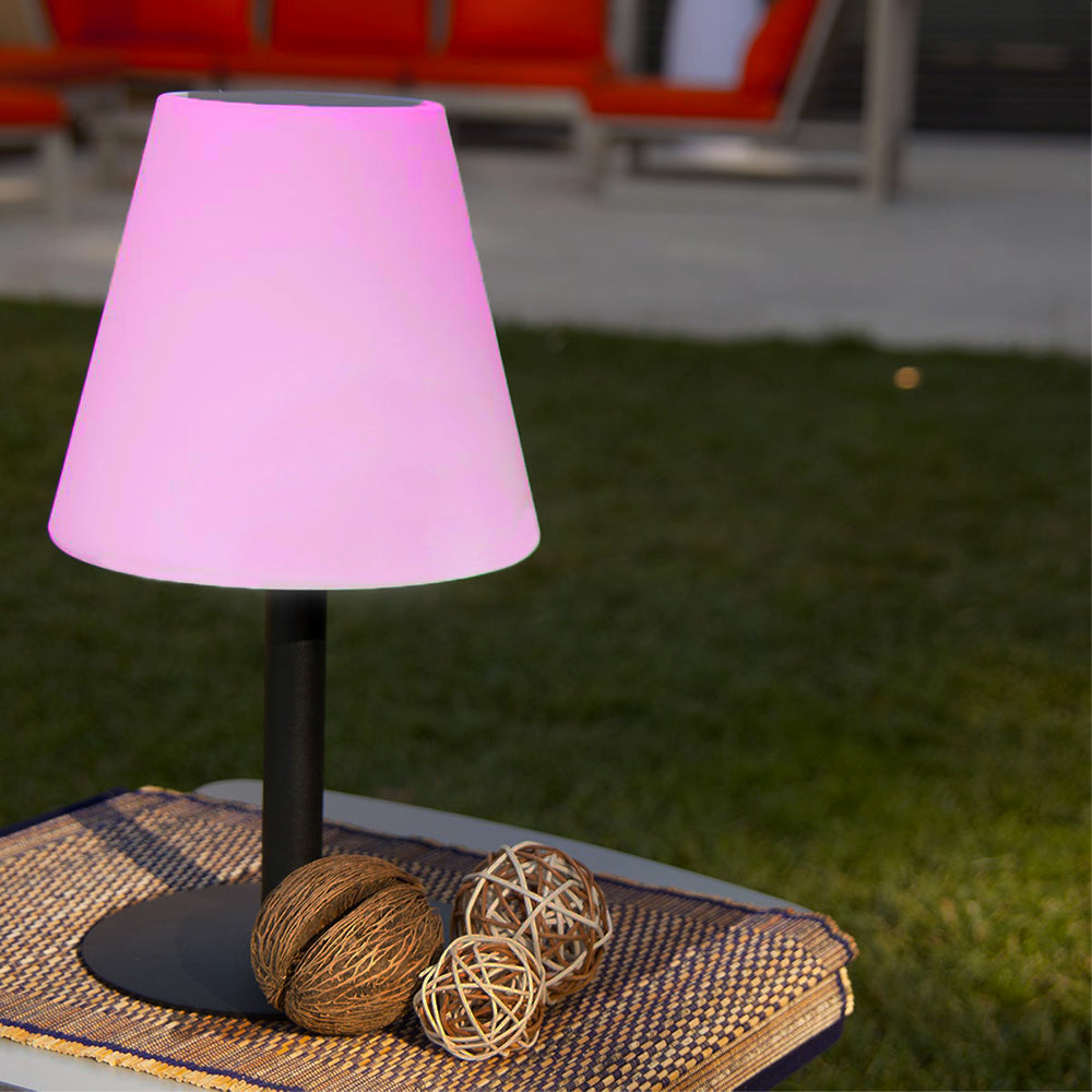 Lampe de table solaire et rechargeable LED multicolore dimmable STANDY MINI SOLAR RGB H36cm