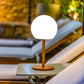 Lampe de table sans fil pied en bambou extensible LED blanc chaud/blanc LUNY H28cm
