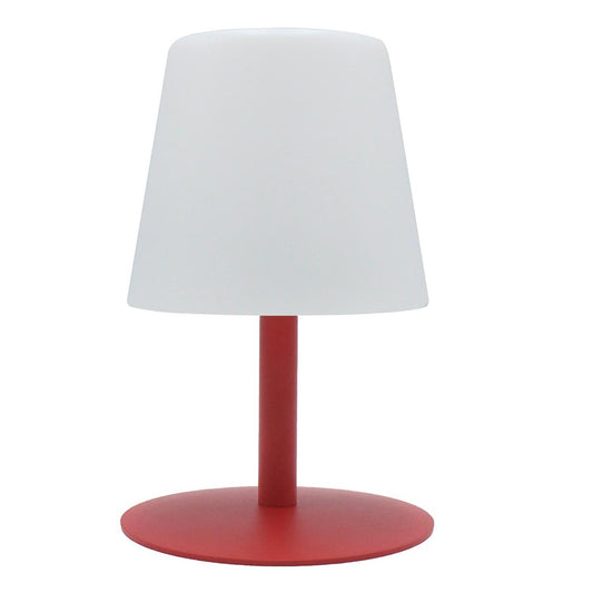Lampe de table sans fil pied en acier rouge LED blanc chaud/blanc dimmable STANDY MINI Love H25cm - REDDECO.com