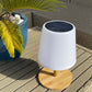 Lampe de table solaire et rechargeable LED blanc chaud/blanc dimmable pied en bambou STANDY MINI WOOD SOLAR H25cm