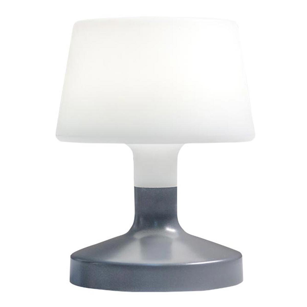 Lampe de table touch design sans fil pied en acier gris LED blanc chaud/blanc dimmable HELEN ROCK H21cm - REDDECO.com