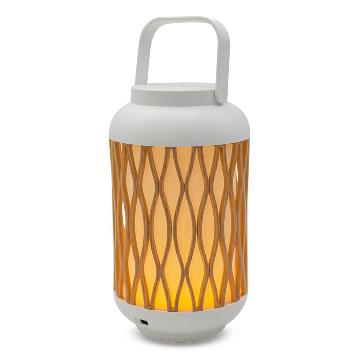 Lampe portable imitation bois effet flamme LED blanc chaud dimmable SUKY H23cm - REDDECO.com