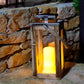Lanterne solaire chic en bois naturel et inox poignée en corde LED blanc chaud OAKY H41cm - REDDECO.com