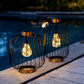 Solar lantern metal cage design micro led bulb warm white LED COCO H35cm