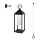 Lanterne design en aluminium sans fil poignée métal LED blanc chaud SANTORIN BLACK H47cm