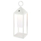 Lanterne design en aluminium sans fil poignée métal LED blanc chaud SANTORIN WHITE H47cm